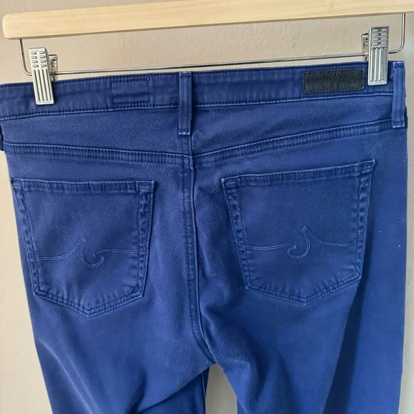 AG Adriano Goldschmidt Prima Cigarette Mid-Rise Stretch Sateen Jeans Royal Blue - Picture 10 of 15